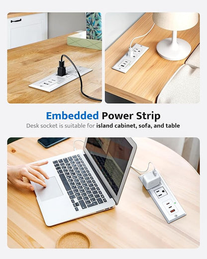 Recessed Power Strip with 20W USB C Port, Fast Charging USB A Port Conference - Image 5