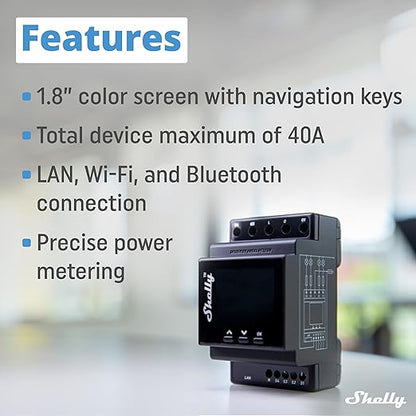 Shelly Pro 4PM | Wi-Fi & LAN, 4-Channel Smart Relay - Image 3