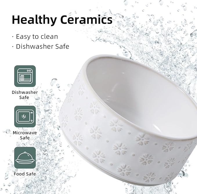 6.1inch Ceramic Raised Double Bowls Set - Image 7