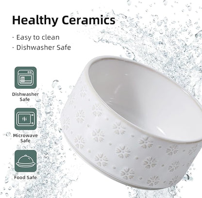 6.1inch Ceramic Raised Double Bowls Set - Image 7