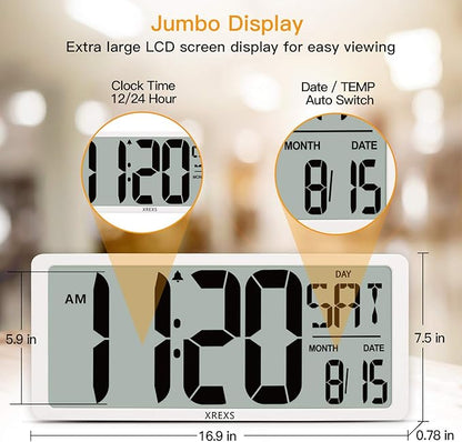 XREXS Large Digital Wall Clock - Image 3