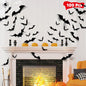 LUDILO 100Pcs Bats Halloween Decorations: Halloween Bats Wall Décor Sticker | PVC 3D Bats Wall Stickers, Scary Halloween Party Decorations Indoor Outdoor, DIY Home/Window/Door/Décor, Fall Décor