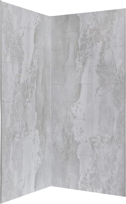 Palisade 78in x 36in x 36in Waterproof Vinyl Corner Shower Surround Kit by PalisadeWallTilesandPlanks