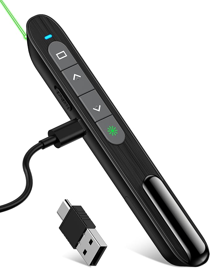 USB C Rechargeable Presentation Clicker by DinoFire