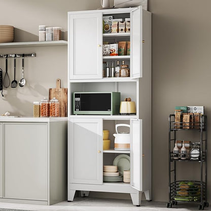 Metal Pantry Storage Cabinet, Microwave Stand - Image 2