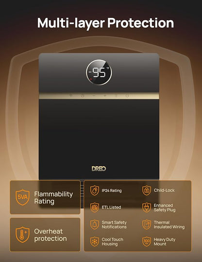 DREO Smart Wall Heater, IP24 Electric PTC Space Heater - Image 5