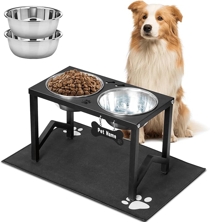 Elevated Dog Bowls, Metal Raised Dog Bowl Stand by FLODOMIXHOME