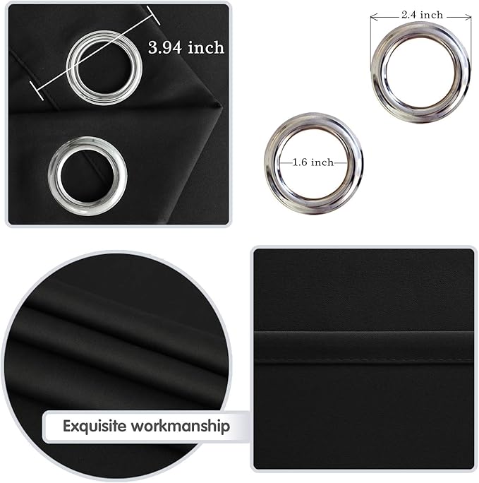 DWCN Black Blackout Curtains - Image 2