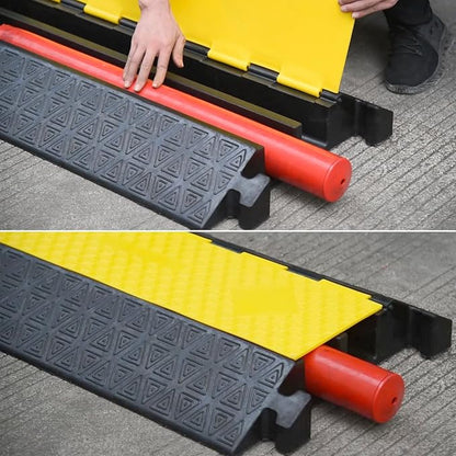OranLite Large 2-Channel Rubber Floor Cable Protector Ramp, Heavy-Duty Floor - Image 4