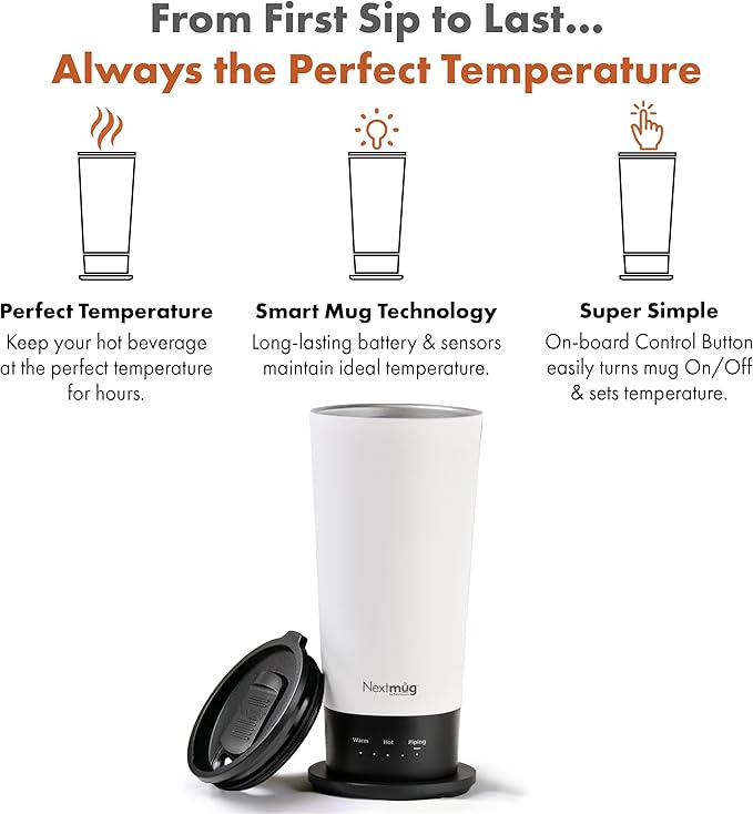 Nextmug Go - Temperature-Controlled, Self-Heating Travel Mug - Image 2