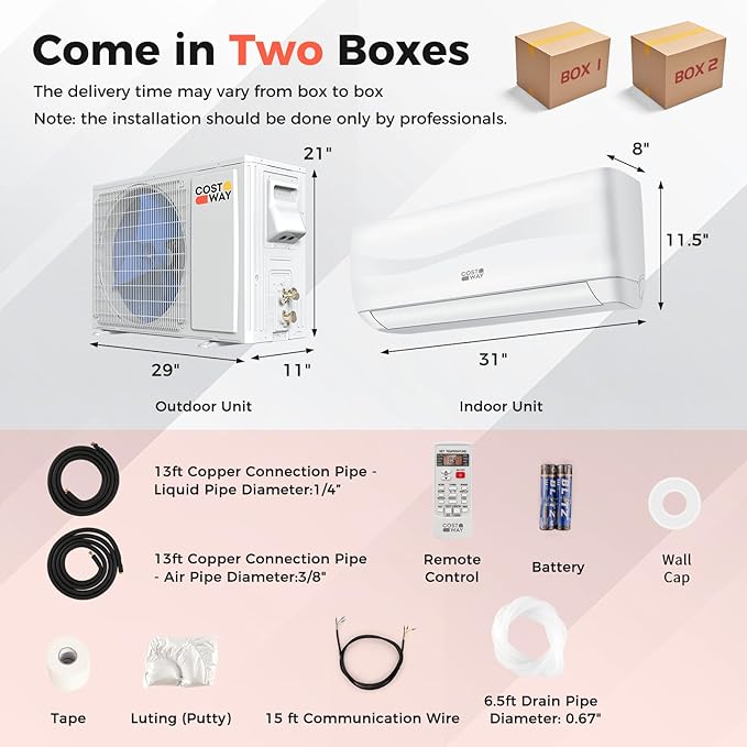 COSTWAY 12000BTU Mini Split Air Conditioner& Heater, 17 SEER2 208-230V - Image 7