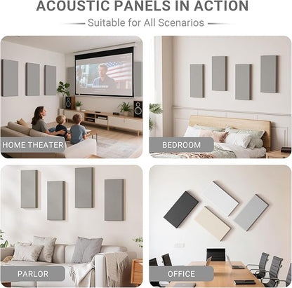 4 Pack High-Density Core with Fabric Cover Acoustic Panels – 24×12×2 In - Image 6