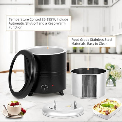 Commercial Electric Soup Kettle Warmer – 10L/11Qt Stainless Steel Pot - Image 8