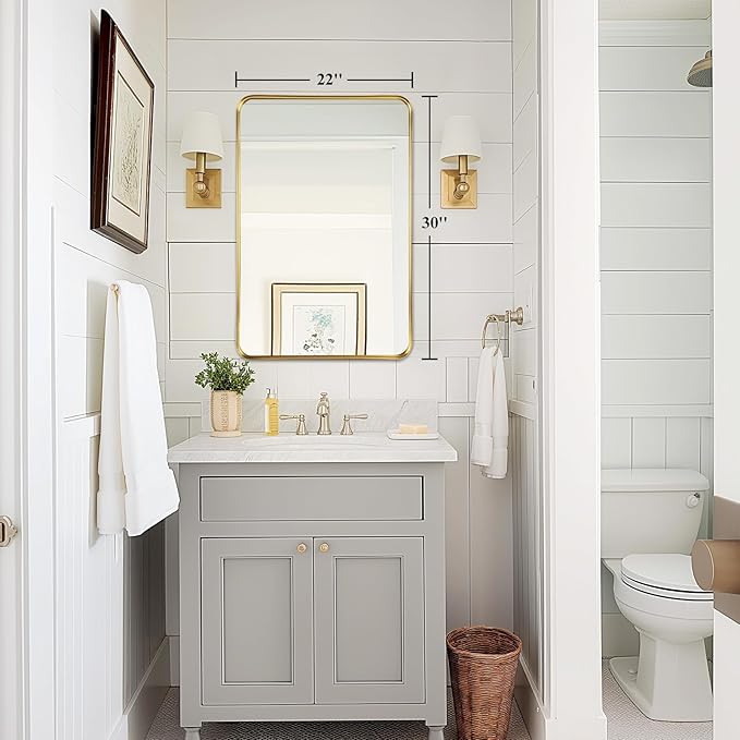Fabuday Gold Bathroom Mirror 22x30 Inch - Image 4