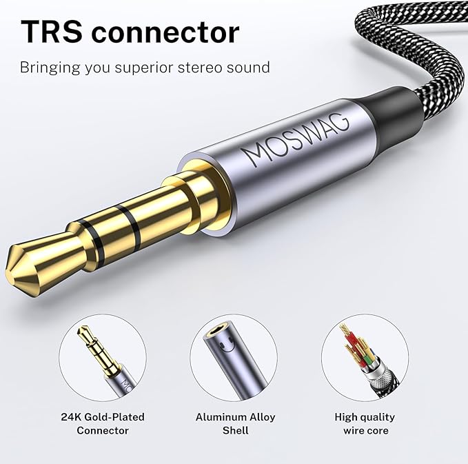 MOSWAG Headphone Splitter 3.5mm Stereo to Dual 3.5mm Female Headphone Jack - Image 5
