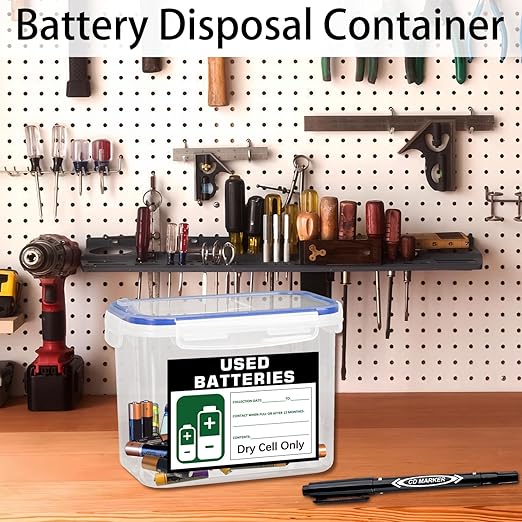 Battery Disposal Container for Used Dry Cell Batteries, Battery Recycling - Image 4