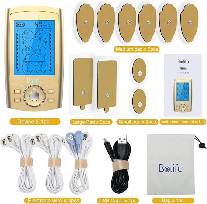 Belifu Dual Channel TENS EMS Unit 24 Modes Muscle Stimulator - Image 6