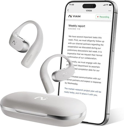 OpenNote AI Voice Recorder – Open Ear Headphones by viaim
