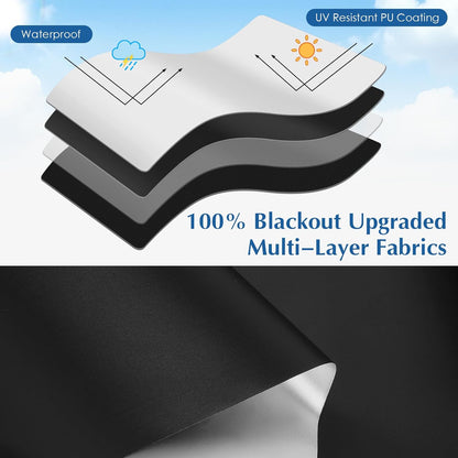 100% Blackout Curtains for Bedroom,Black Out Window Cover, Portable Window Blinds,Travel DIY Window for Baby Nursery,Dorm Room and Media Room (Black 118"x57")