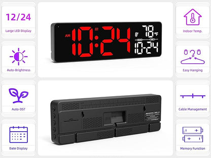 Large LED Digital Wall Clock - Image 2