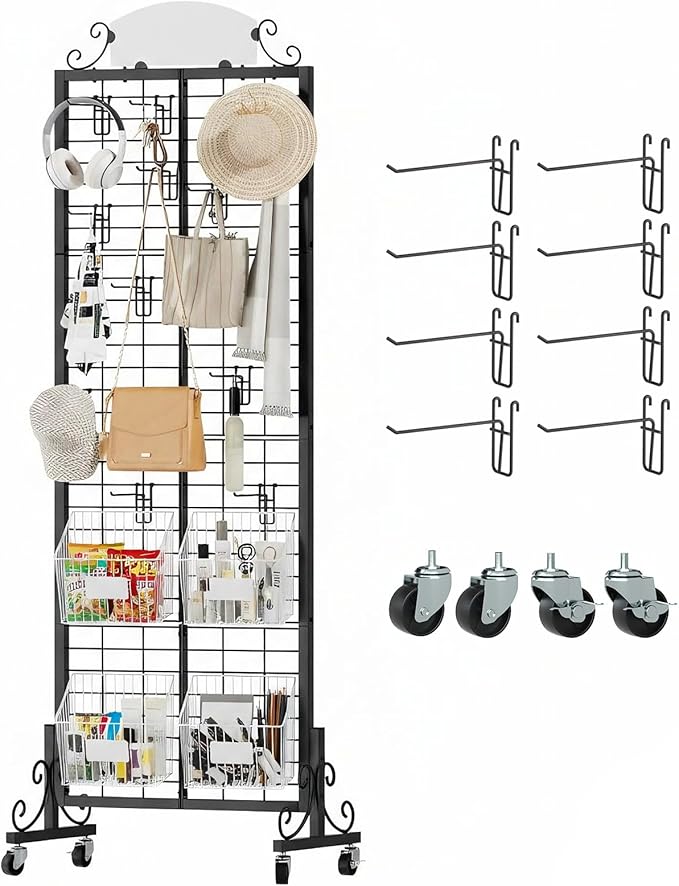 Urban Deco Grid Wall Panel Display Stand, 2.2' x 6.2' FT Gridwall Panel by UrbanDeco