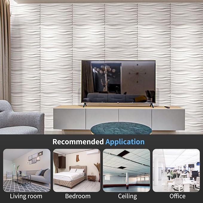 Art3d Decorative 3D Wall Panel, 32 Sq.FT PVC Interior Wall Decor - Image 2