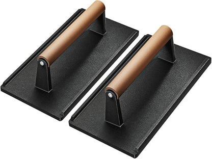 Yoehka Cast Iron Grill Press-2PCS, Heavy Duty Bacon/Burger/Griddle/Chef Press by Yoehka