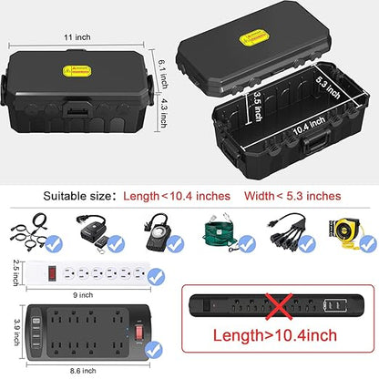 Medium Outdoor Electrical Box, Weatherproof Connection Box w/6 Cable Entry - Image 2