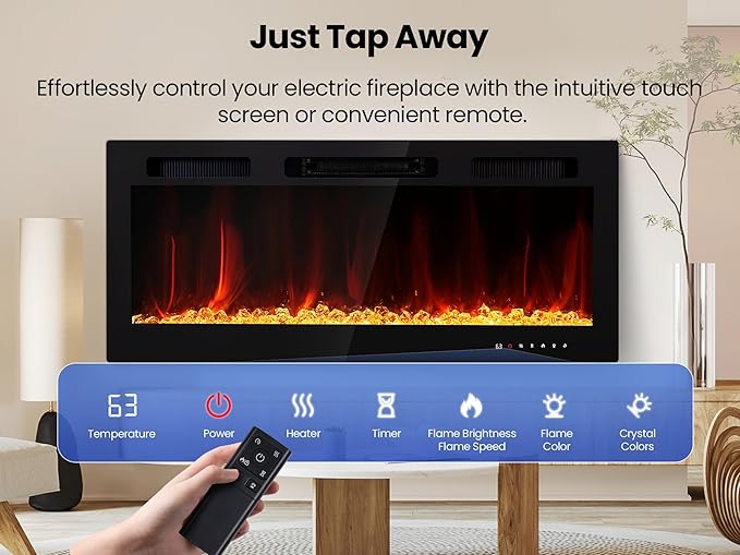 Electric Fireplace Inserts 42 Inch Wide, RealSmart Wall Mounted Fireplace - Image 6