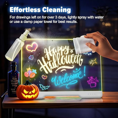 16-Inch Rechargeable Doodle Glow LED Note Board, 7-Color Light Modes, Neon Art - Image 6
