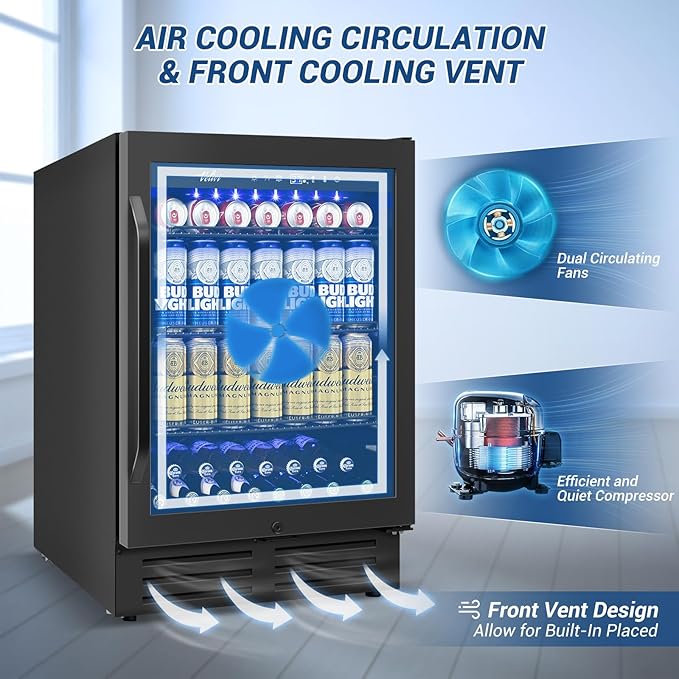 24 Inch Beverage Refrigerator Under Counter, and Milk - Image 4