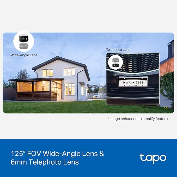 Tapo 2K Indoor/Outdoor Dual Lens Pan/Tilt Wired Security Camera - Image 3