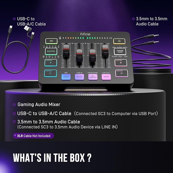 FIFINE Gaming Audio Mixer, Streaming RGB PC Mixer - Image 9