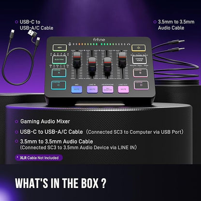 FIFINE Gaming Audio Mixer, Streaming RGB PC Mixer - Image 9