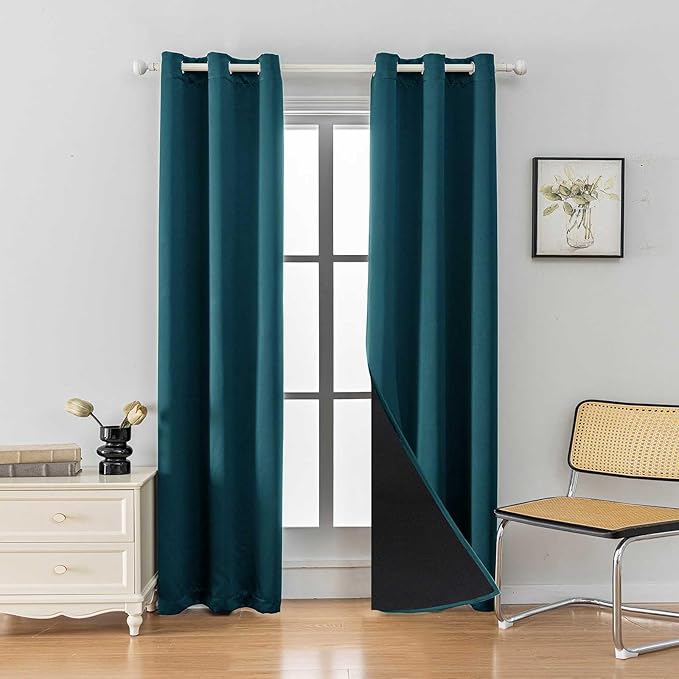 Anytime 100% Blackout Curtain 2 Panels Set, Thermal Insulated Window Drapes by Anytime