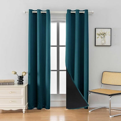Anytime 100% Blackout Curtain 2 Panels Set, Thermal Insulated Window Drapes by Anytime