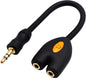 zdyCGTime 3.5mm Headphone Y Splitter Cable 3-Pole 3.5mm AUX Male to 2 Port by zdyCGTime