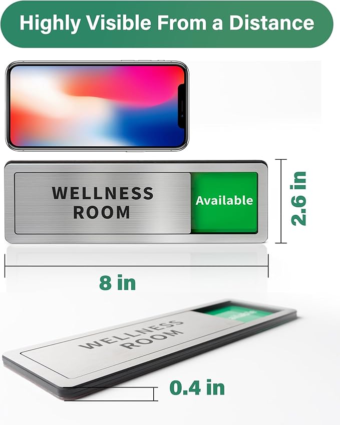 Restroom Sliding Door Signs Do Not Disturb, In Use/Available Slider Sign - Image 3