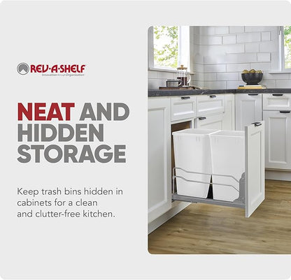 Rev-A-Shelf Double Trash Can Under Kitchen Cabinets Pullout, 35 Quart 8.75 - Image 5