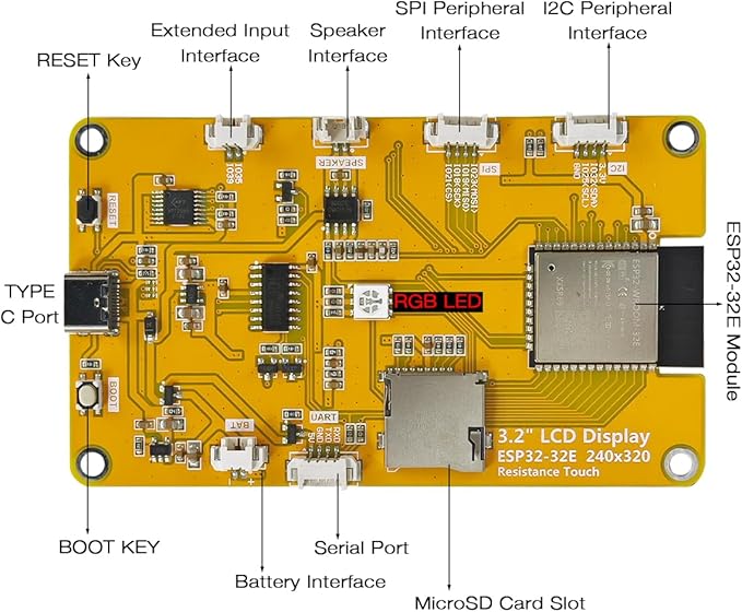 Hosyond 3.2'' ESP32 LCD Display Resistive Touchscreen - Image 3