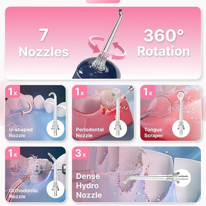 Water Flosser for Teeth, Cordless Oral Irrigator Portable Dental Cleaner Picks - Image 5