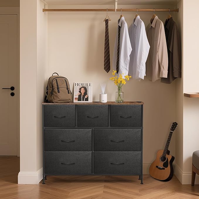 Dresser for Bedroom with 7 Drawers, Chest of Drawers, Storage Drawers Organizer - Image 4