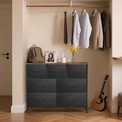 Dresser for Bedroom with 7 Drawers, Chest of Drawers, Storage Drawers Organizer - Image 4