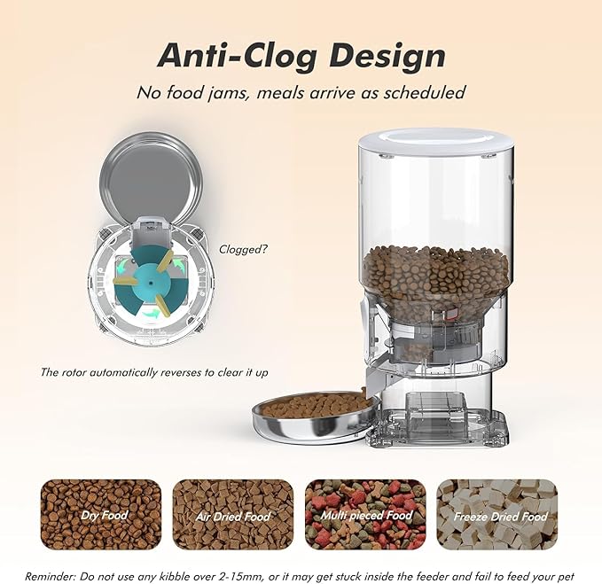 Automatic Cat Feeder with Camera - 5G WiFi Timed Cat Food Dispenser - Image 7
