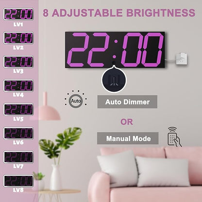 CHKOSDA LED Large Digital Wall Clock, Oversize Wall Clock - Image 3