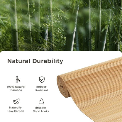OUZUGIE 1 Pack 96x24 Inch Natural Bamboo Wall Panel – Twinned Carbides Pole - Image 7