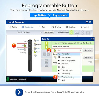 Norwii Rechargeable Bluetooth Presentation Clicker, Wireless Presenter - Image 5