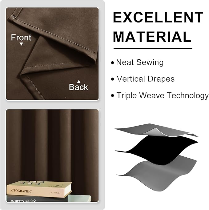 DWCN Blackout Curtains 84 Inches Long, Room Drakening Drapes - Image 5