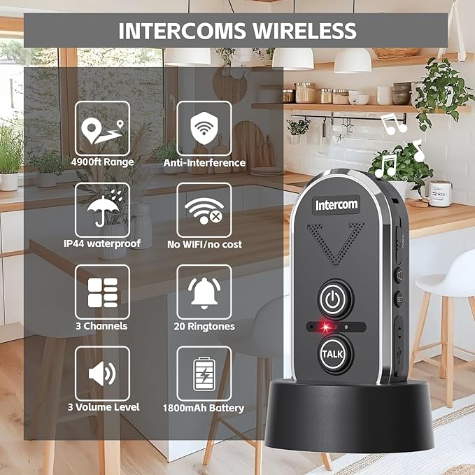 PANDAAR Doorbell Wireless for Home, Wireless Intercom System 4900ft Long Range - Image 2