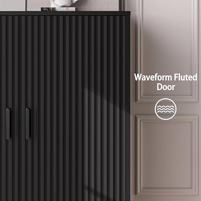 4-Tier Fluted Shoe Cabinet - Image 6